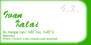 ivan kalai business card